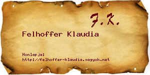Felhoffer Klaudia névjegykártya
